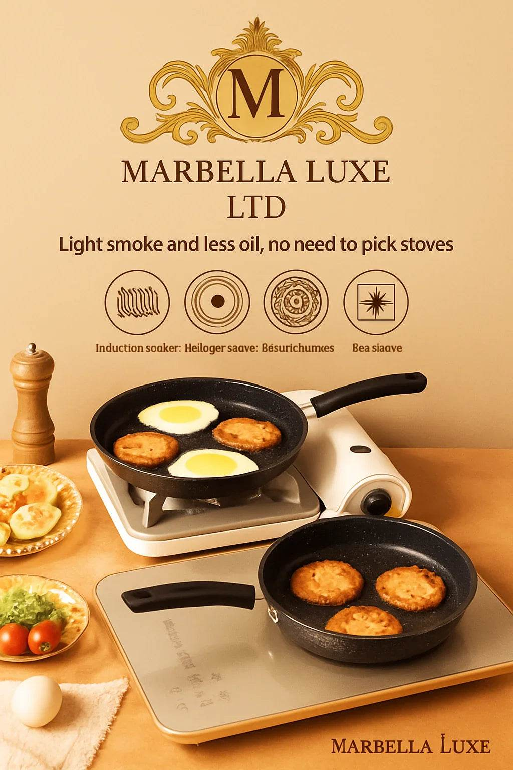 Medical Stone Frying Pan Domestic Cooking Range Universal Pan - Marbella luxe Ltd