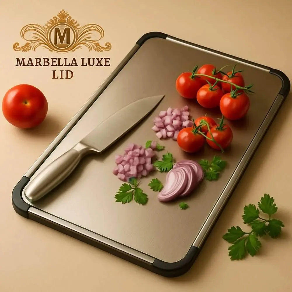 Dual-Surface Stainless Steel Cutting Board - Marbella luxe Ltd