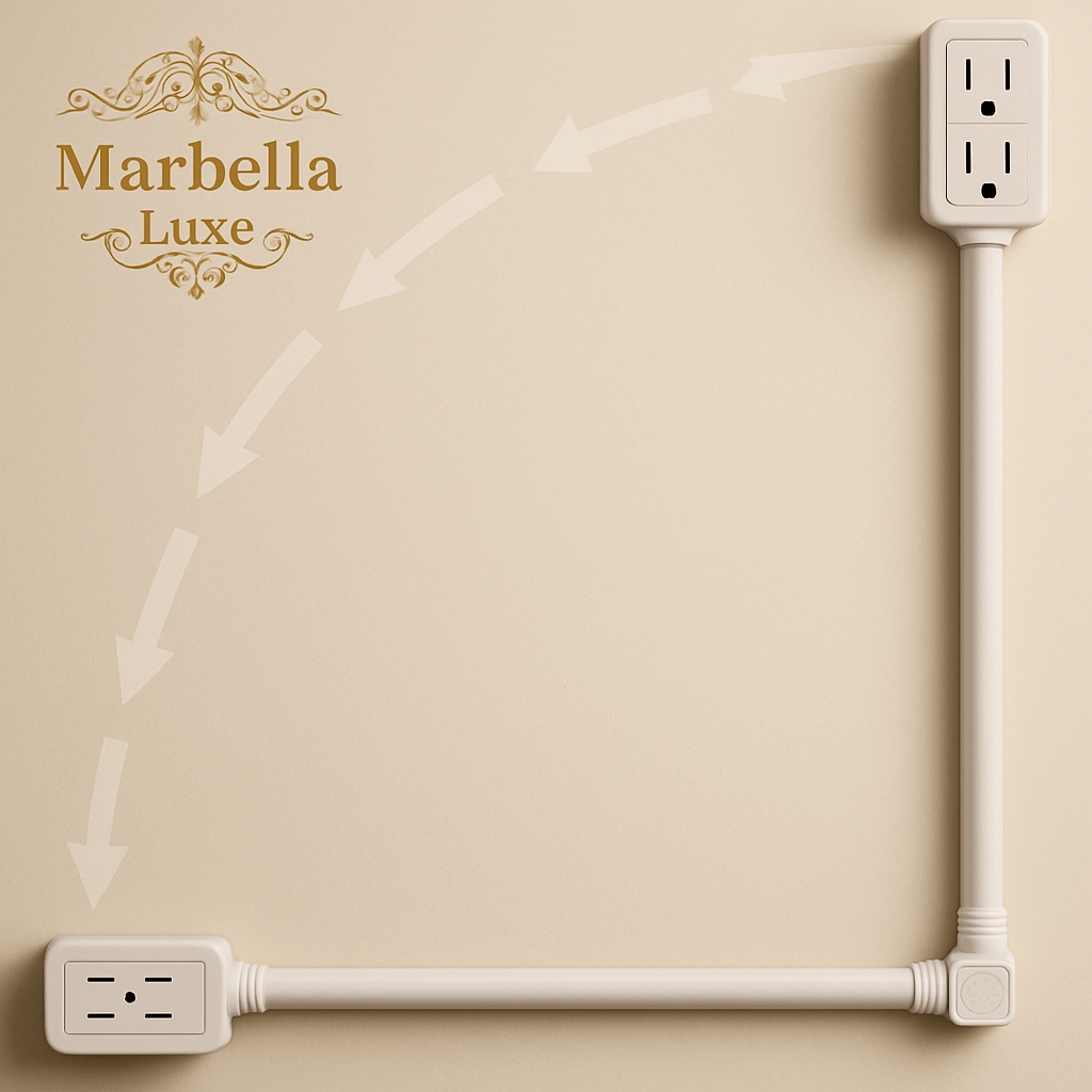 Marbella Luxe Power Socket Expander Stick with adjustable outlets on a stylish background for convenient charging.