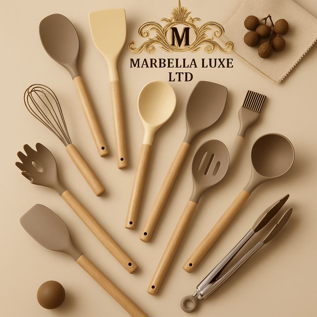 Silicone Kitchenware Cooking Utensils Set Heat Resistant Kitchen Non-Stick Cooking Utensils Baking Tools - Marbella luxe Ltd