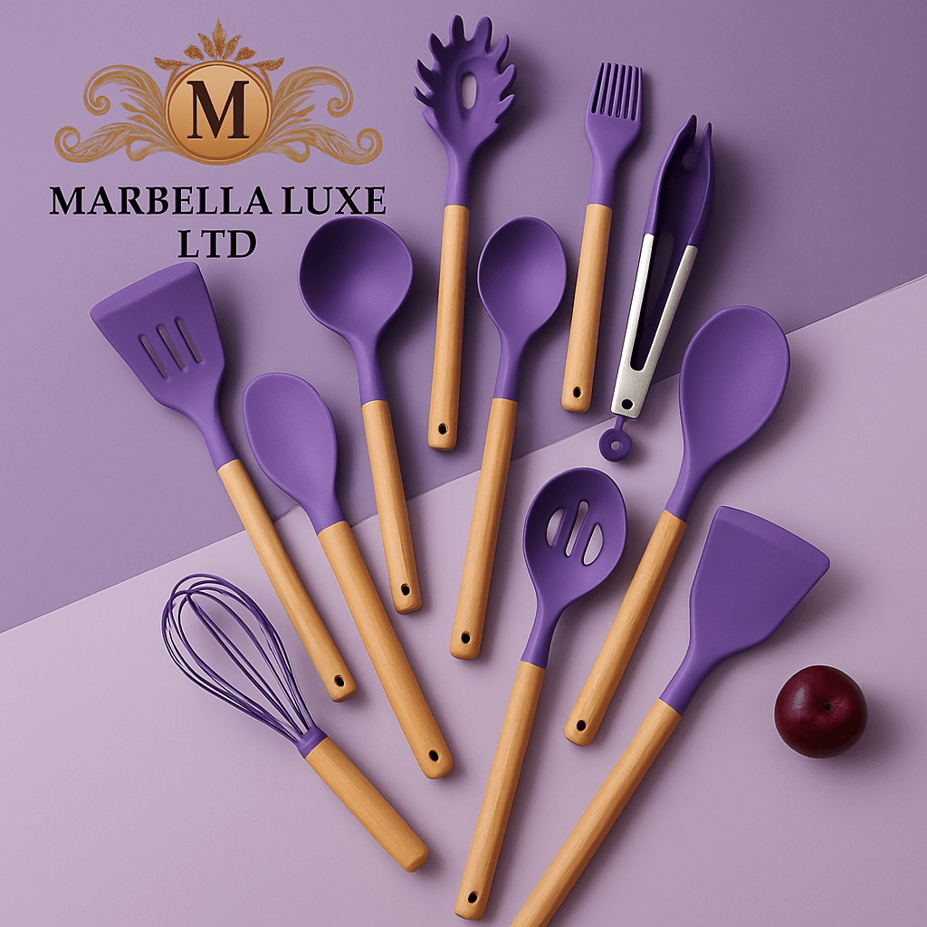 Silicone Kitchenware Cooking Utensils Set Heat Resistant Kitchen Non-Stick Cooking Utensils Baking Tools - Marbella luxe Ltd