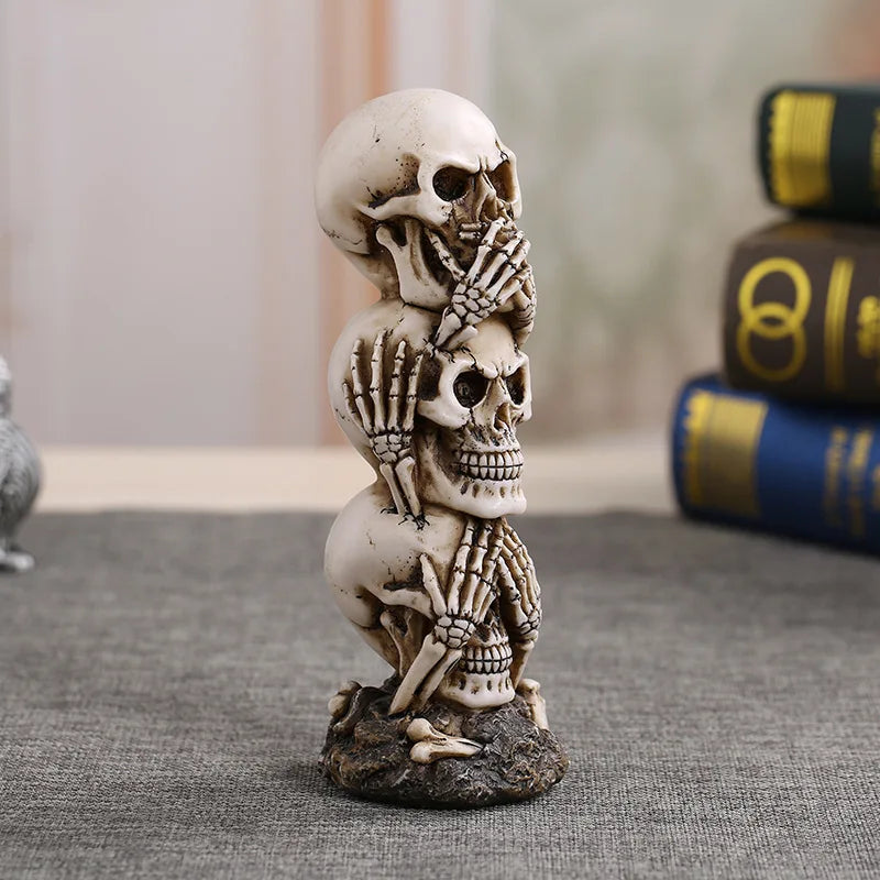 Creative Skull Resin Statue – Halloween Party & Home Decoration