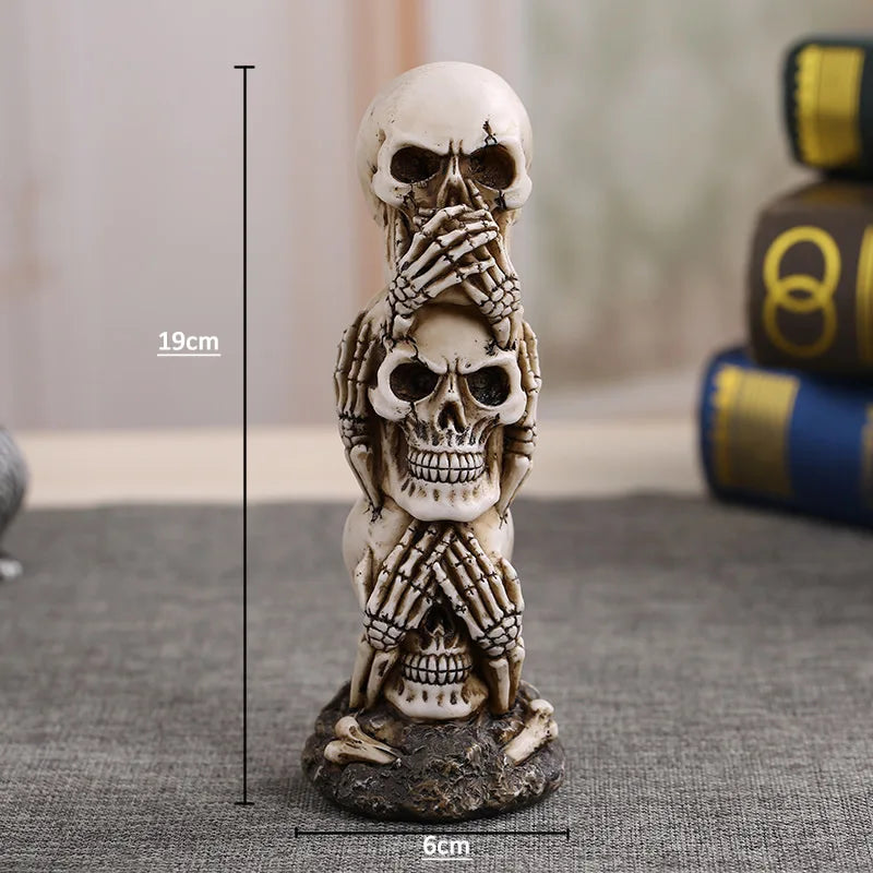 Creative Skull Resin Statue – Halloween Party & Home Decoration