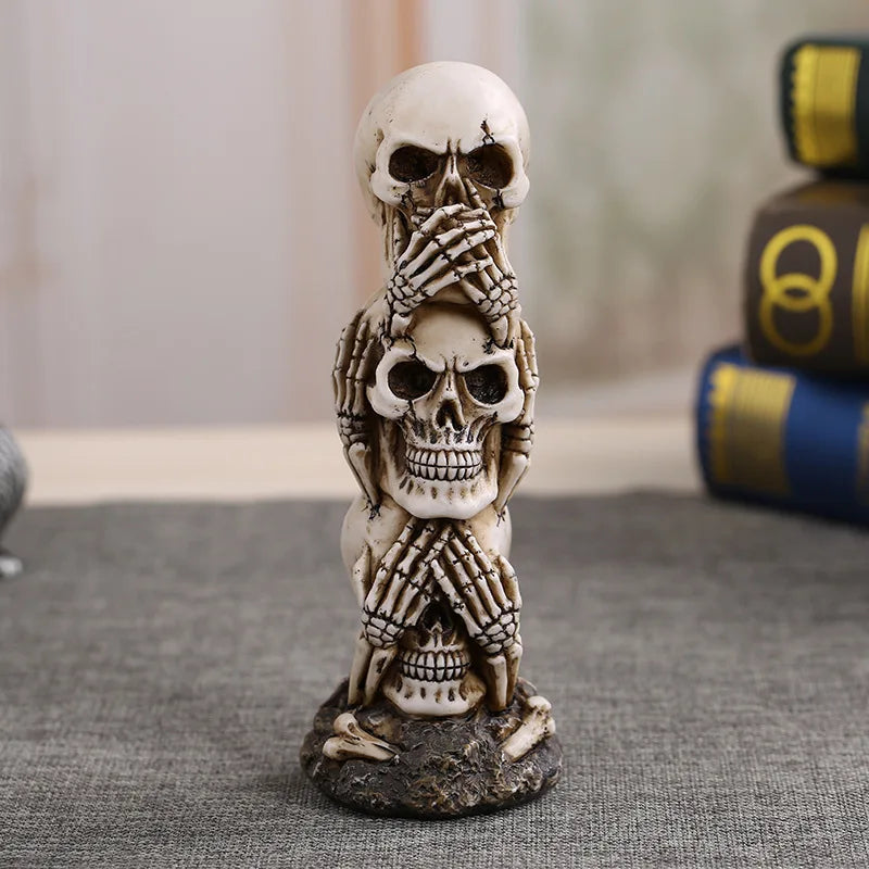 Creative Skull Resin Statue – Halloween Party & Home Decoration