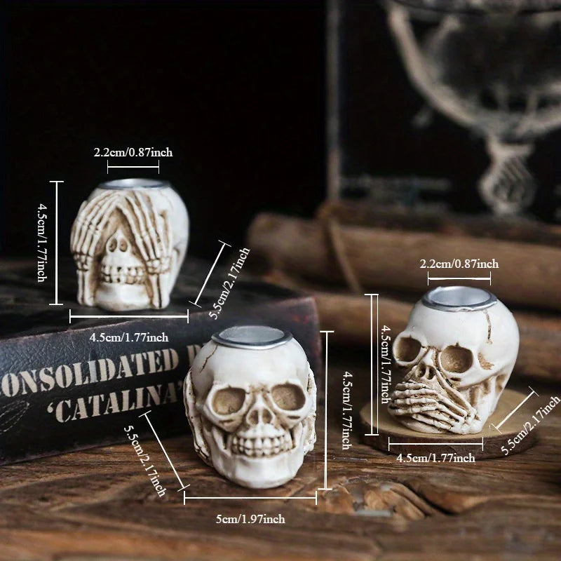 Nordic Skull Candlestick – Creative Halloween Candle Holder & Gothic Decoration