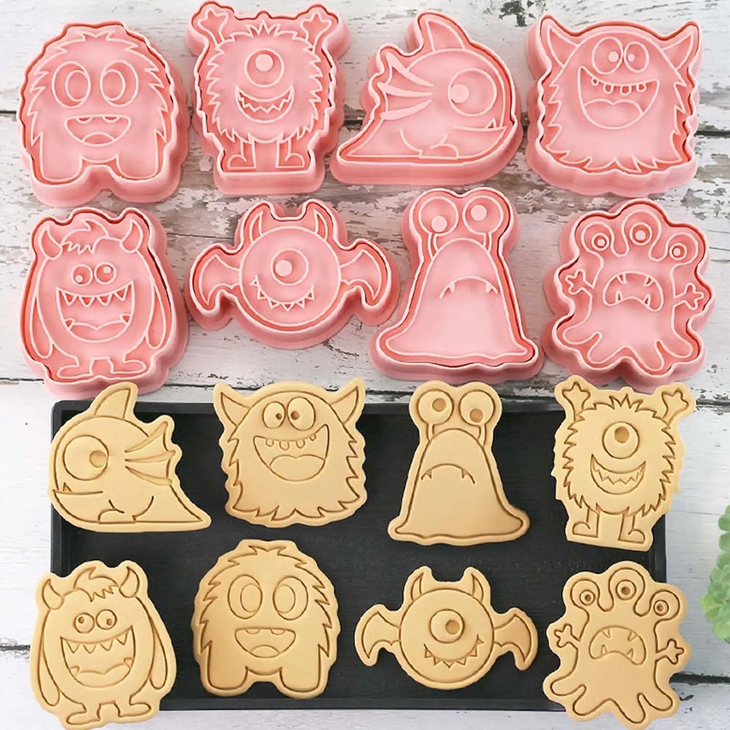 Halloween Cookie Cutter Set – 3D Cartoon Ghost & Pumpkin Biscuit & Fondant Mold for Frosting Decoration
