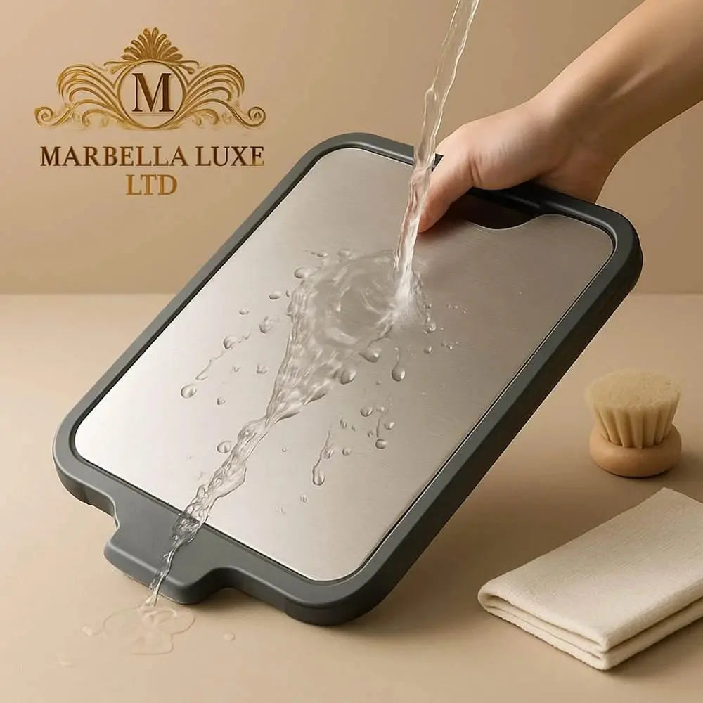Dual-Surface Stainless Steel Cutting Board - Marbella luxe Ltd