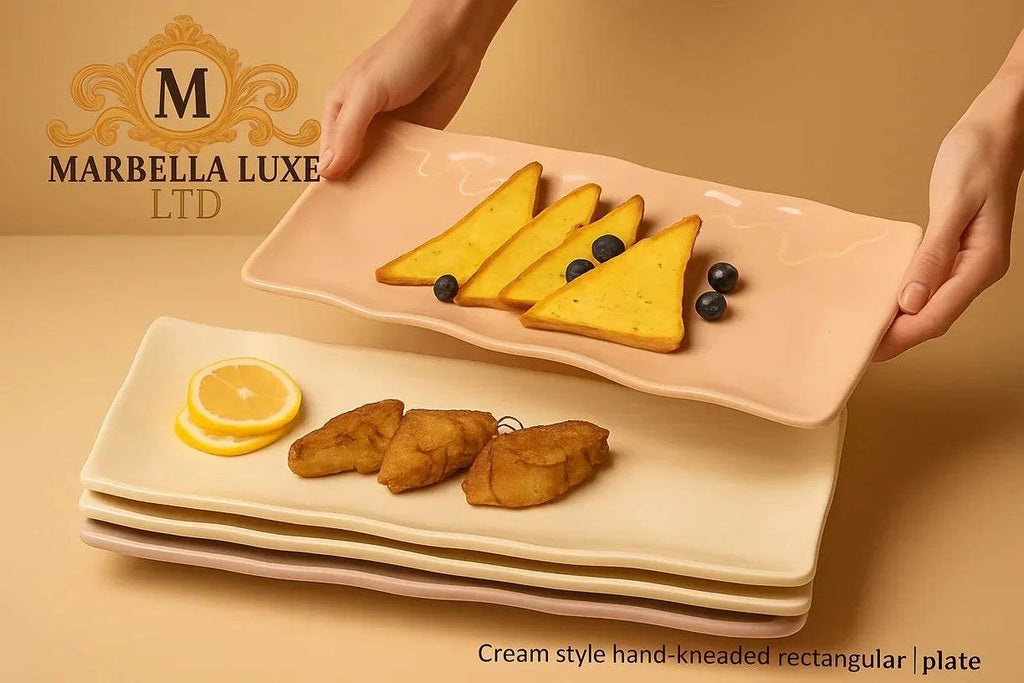 Dish Household Ceramic Steak Meals Rectangular Plate - Marbella luxe Ltd