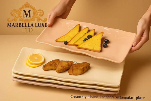 Dish Household Ceramic Steak Meals Rectangular Plate - Marbella luxe Ltd
