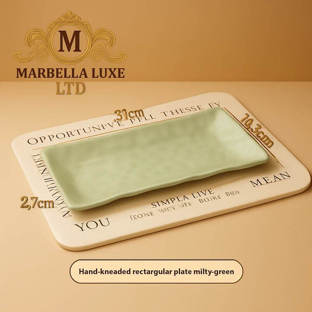 Dish Household Ceramic Steak Meals Rectangular Plate - Marbella luxe Ltd