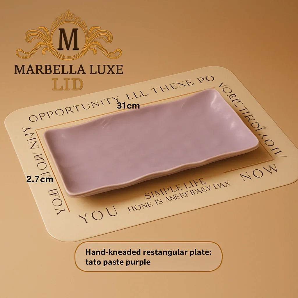 Dish Household Ceramic Steak Meals Rectangular Plate - Marbella luxe Ltd