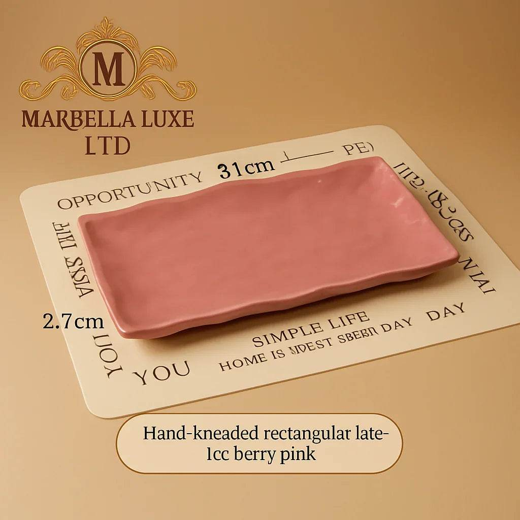 Dish Household Ceramic Steak Meals Rectangular Plate - Marbella luxe Ltd