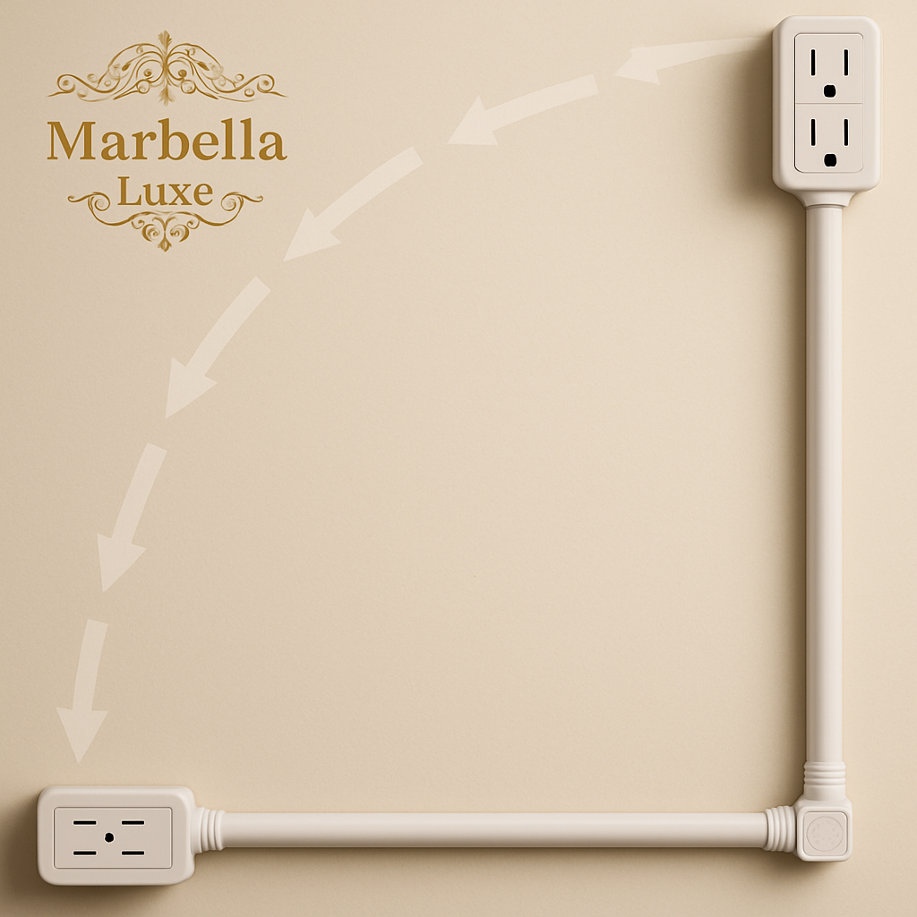 Marbella Luxe™ Power Socket Expander Stick showcased with elegant design on a soft beige background.