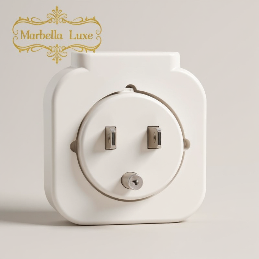 Marbella Luxe™ Power Socket Expander Stick with dual USB and round outlet design on a neutral background.