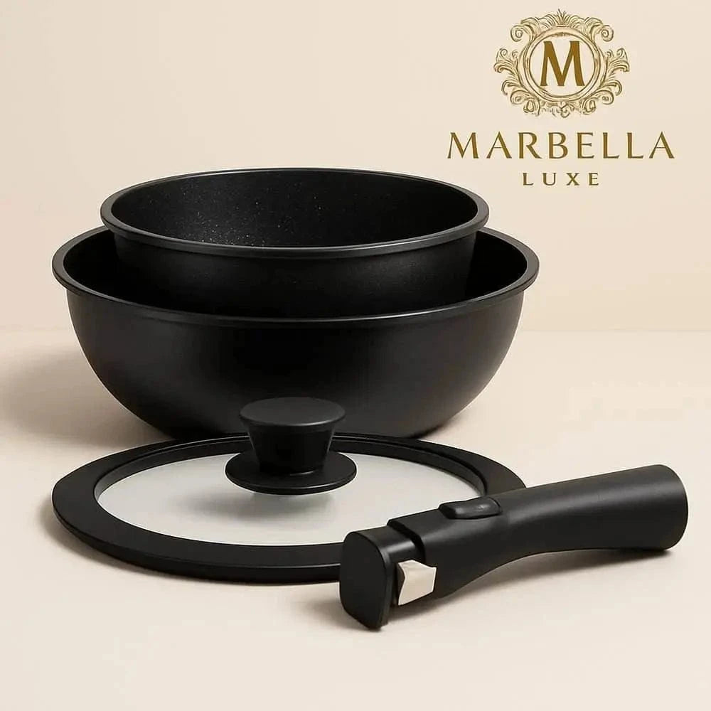 Marbella Luxe Stackable Cookware Set - Marbella luxe Ltd