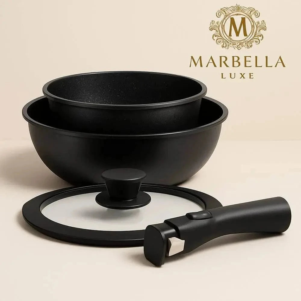 Marbella Luxe Stackable Cookware Set - Marbella luxe Ltd